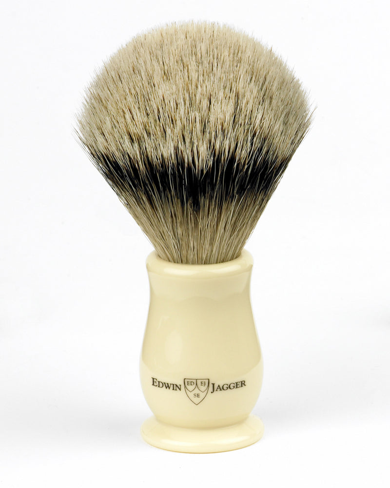 Edwin Jagger - IVCSBST Chatsworth Imitation Ivory Silver Tip Badger Shaving Brush, Medium
