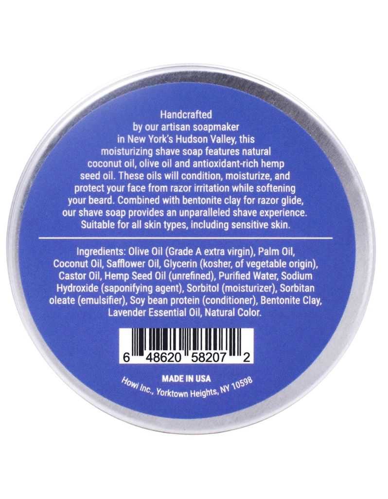 Taconic Shave - Lavender Shaving Soap with Hemp Seed Oil