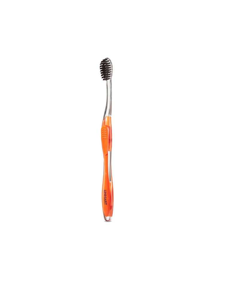 Nano-silver antibacterial toothbrush with ultra-soft dual bristles for plaque and gum care, made in the USA