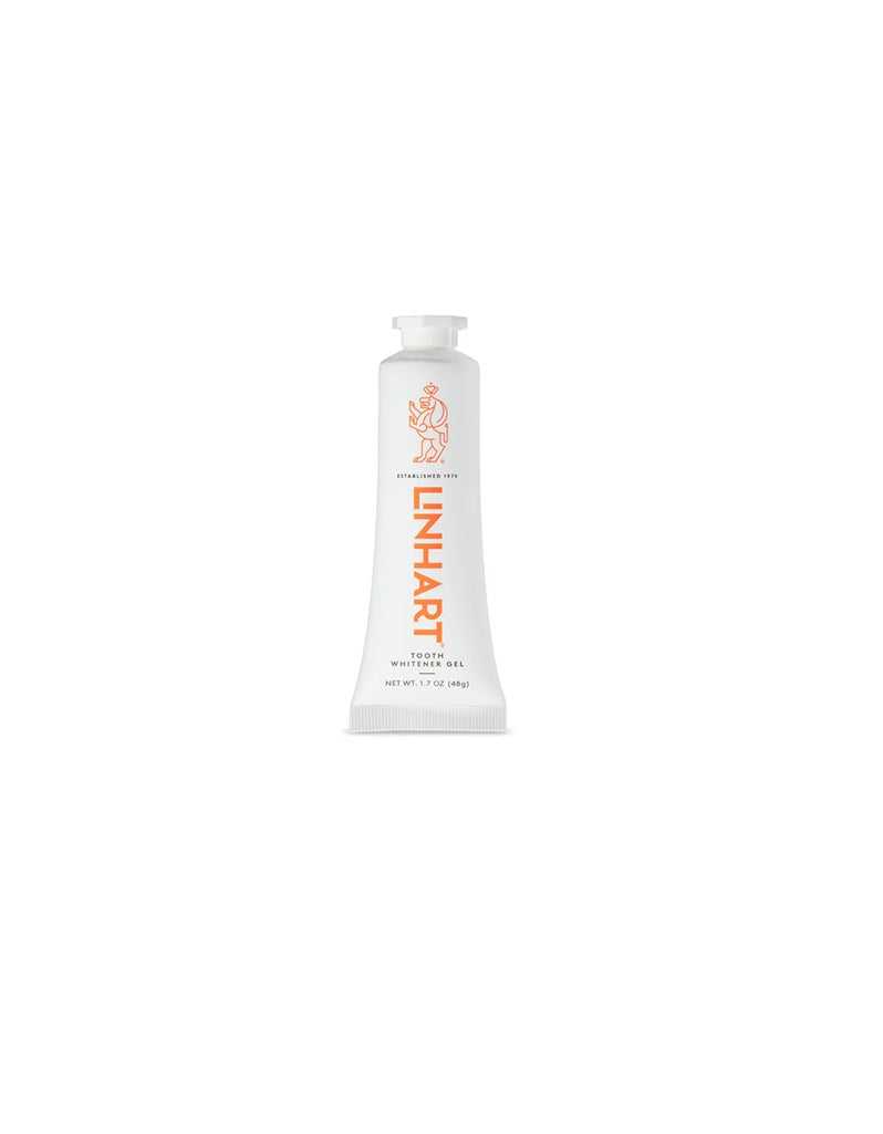 LINHART Tooth Whitener Gel bottle with dentist-developed formula, made in the USA