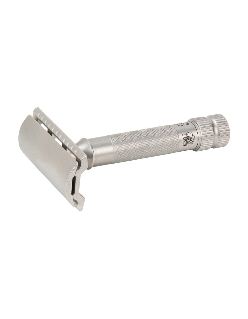 Merkur 34 INOX satin stainless steel safety razor with closed comb head