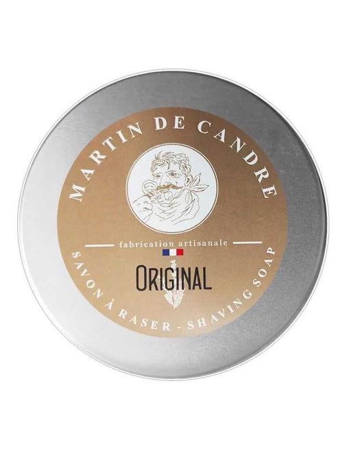 Martin de Candre Original Shaving Soap 200g glass jar with aluminum lid.