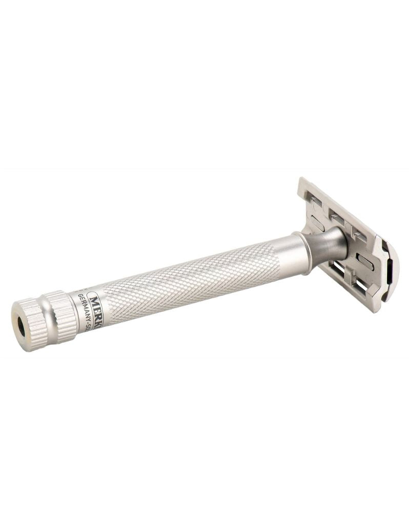 Merkur 34 INOX XL satin safety razor with closed comb head