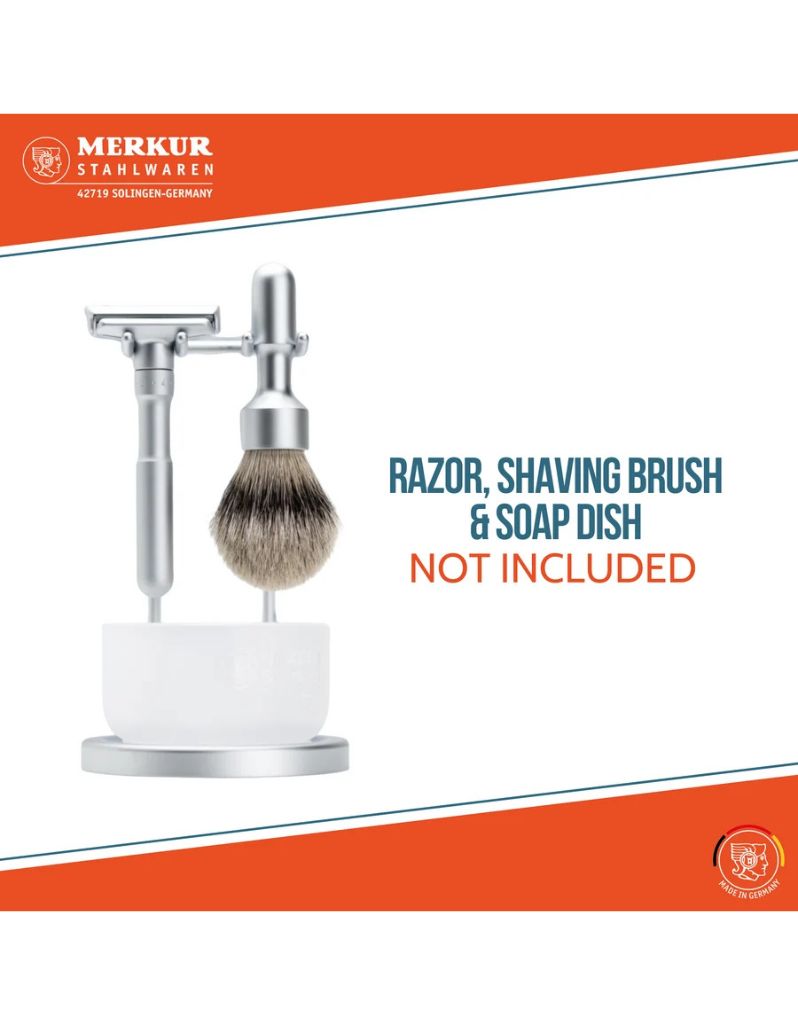 Merkur - Stand for Futur Razor and Brush, Matte Chrome Finish