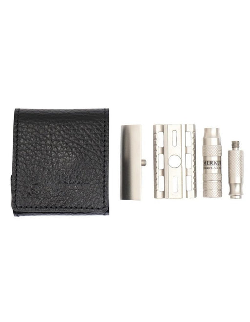 Merkur - 933 Inox Travel Razor with Black Leather Case