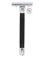Merkur 20 Long Black Rubber Handle Safety Razor Top View