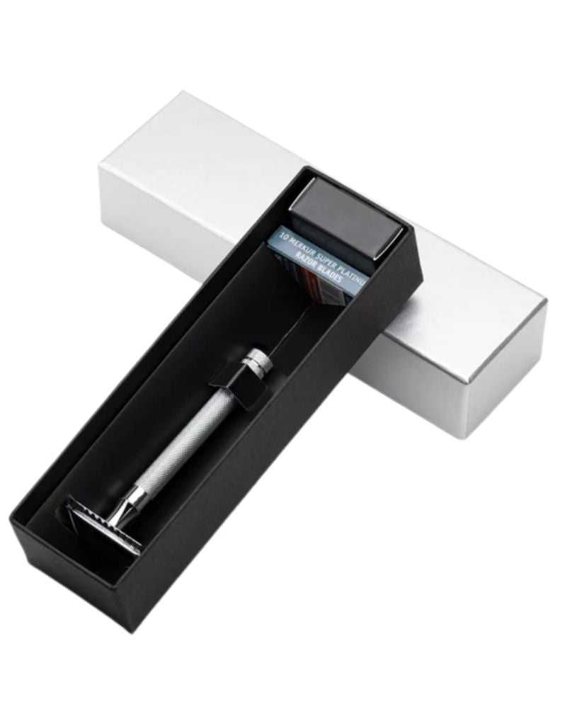 Merkur - 23C Long Handle Safety Razor and Stand, Bright Chrome