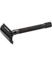 Merkur 23 Black safety razor with textured handle and closed comb head
