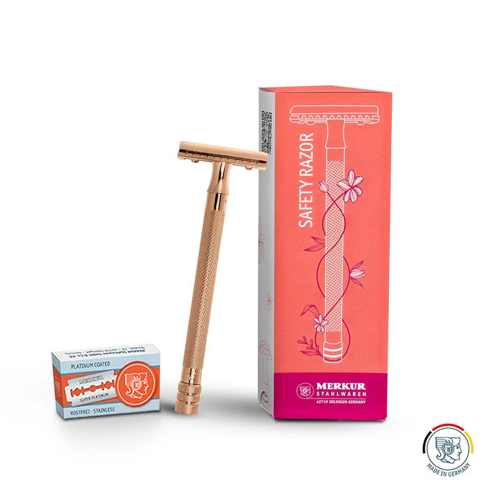 Merkur - 24 Extra Long Handle Safety Razor - Rose Gold