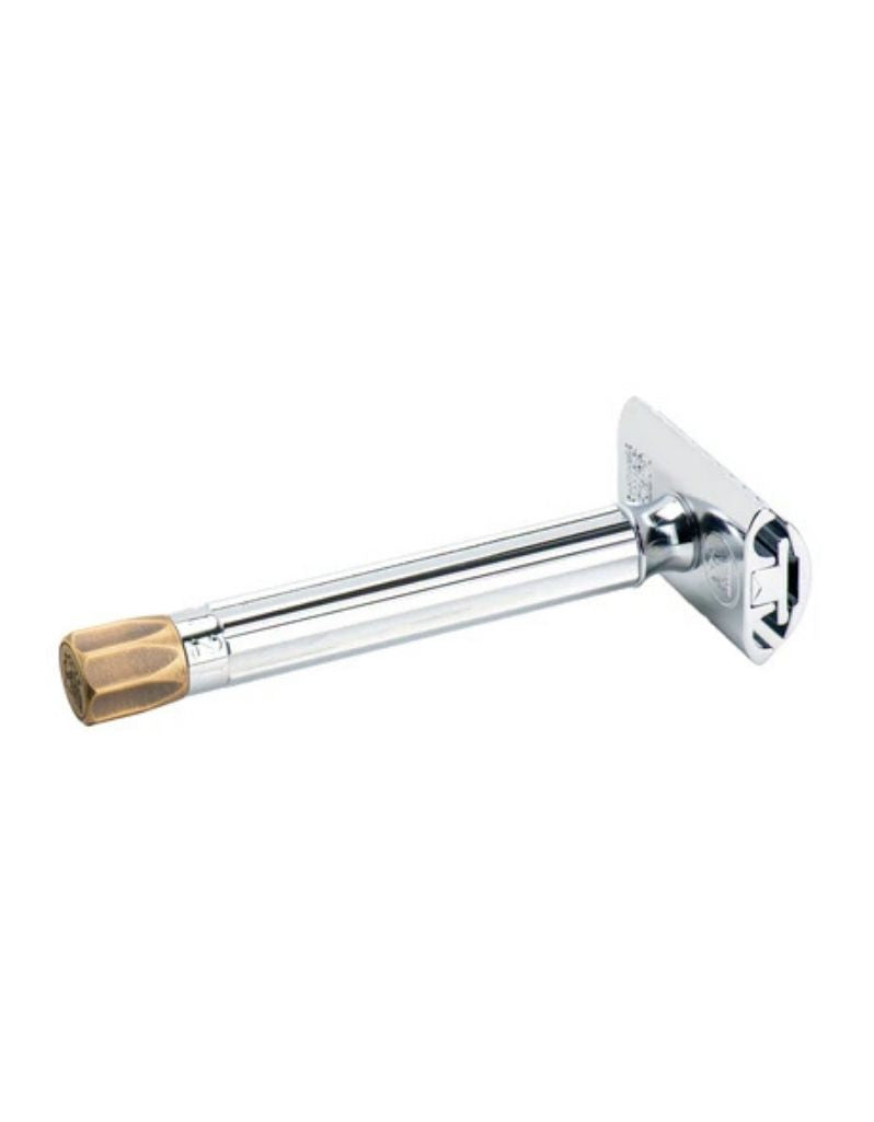 Merkur - 510 Progress Adjustable Safety Razor, Antique Brass Knob