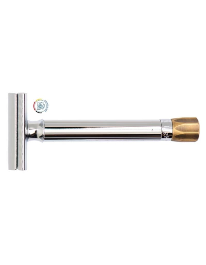 Merkur - 510 Progress Adjustable Safety Razor, Antique Brass Knob