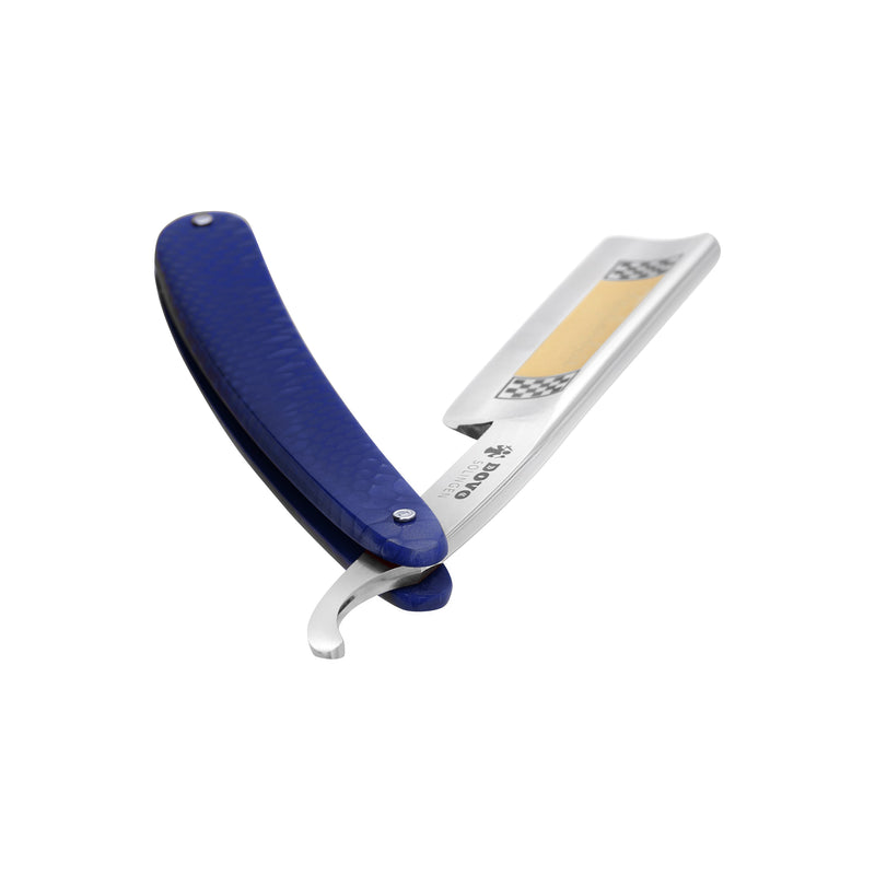 Dovo - Facharbeit Straight Razor, Acrylic Blue Handle, Square Point, 6/8" (Limited Edition)