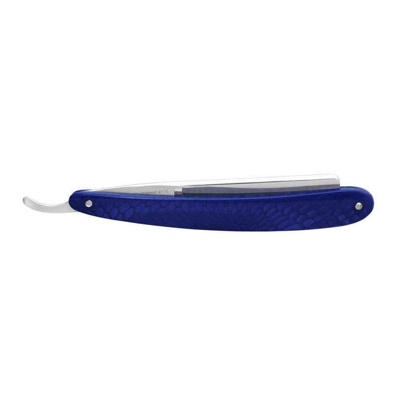 Dovo - Facharbeit Straight Razor, Acrylic Blue Handle, Square Point, 6/8" (Limited Edition)