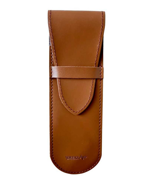 Leather straight razor case, brown