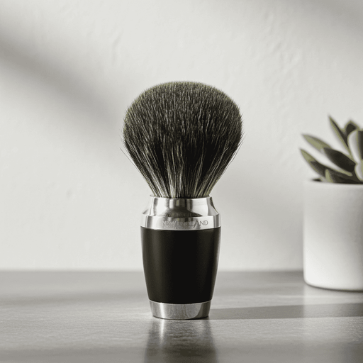 New England Shaving Company - Badger Brush, Stainless Steel and Black Resin Handle