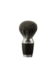 Badger shaving brush with stainless steel and black resin handle