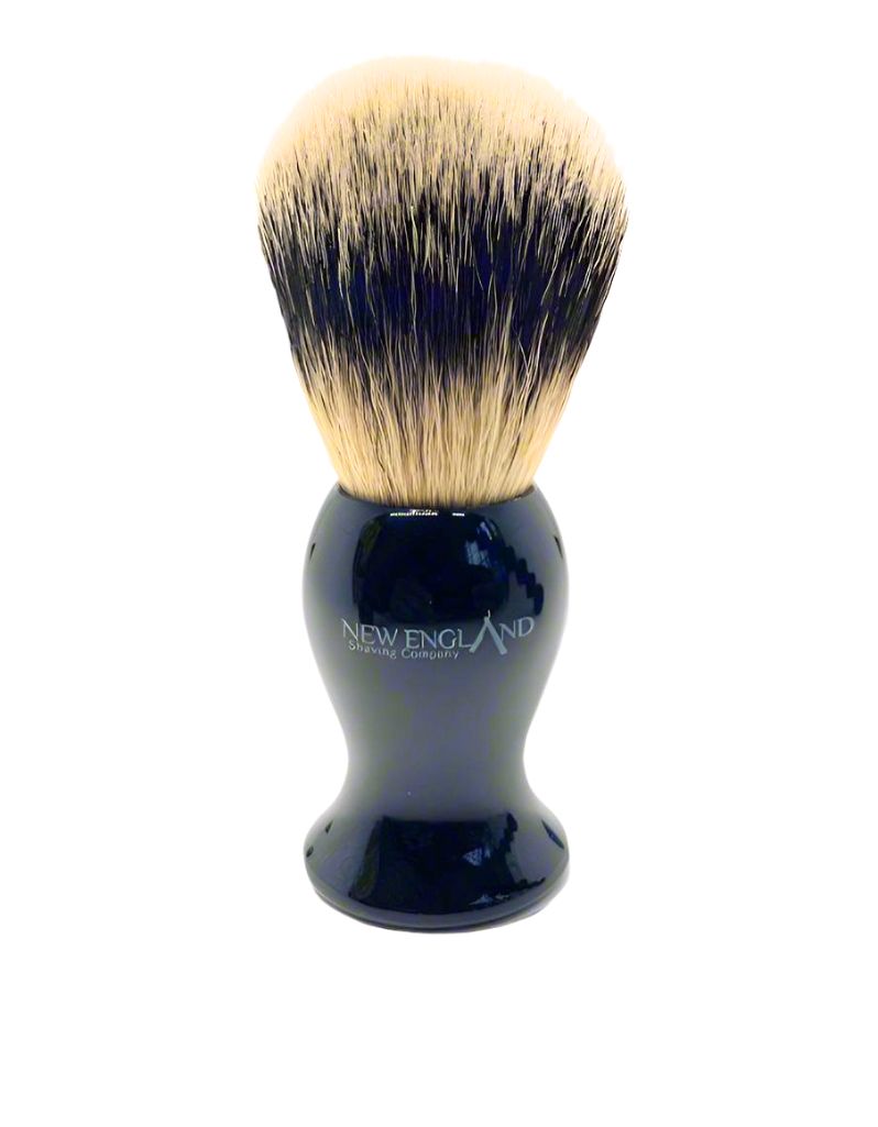 The New England Shaving Company small shaving brush with an acrylic black handle