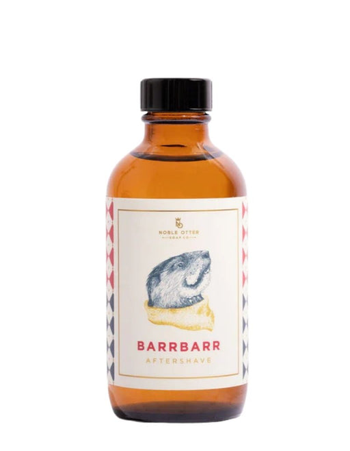 Noble Otter Barrbarr Aftershave Splash 4 oz bottle, classic barbershop scent with rosemary, oakmoss, and patchouli