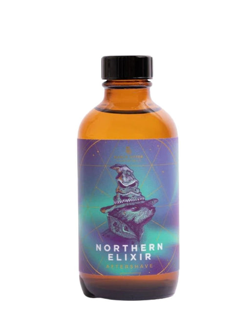 Noble & Otter Northern Elixir aftershave bottle with eucalyptus and peppermint cooling scent