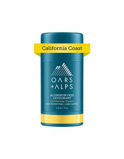 Oars + Alps Aluminum-Free Deodorant California Coast in blue container with yellow band