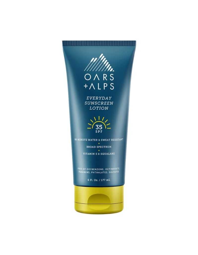 Oars + Alps SPF 35 sunscreen lotion tube for face and scalp