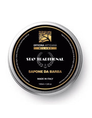 Stay Traditional Shaving Soap in 150ml glass jar with citrus scent and five nourishing oils
