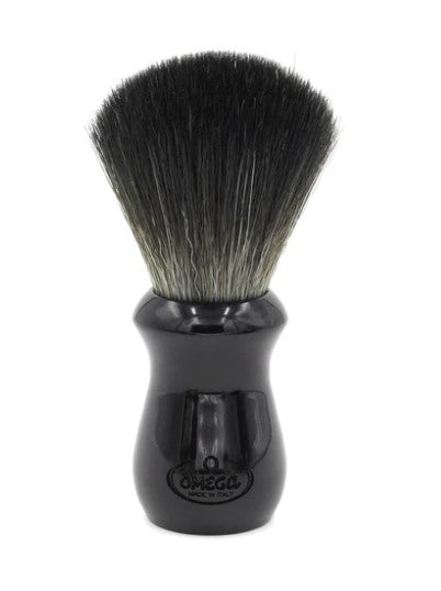 Omega - BLACK Hi-Brush fiber shaving brush - New England Shaving Company