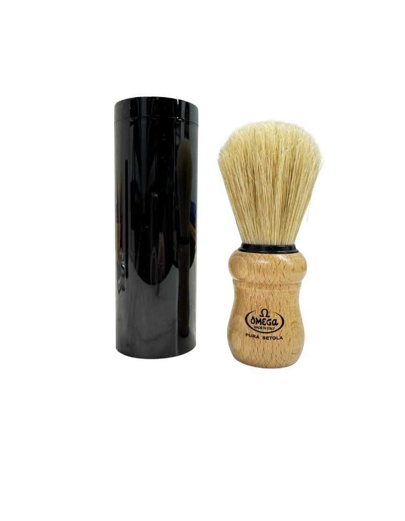 Omega - 10005 Boar Hair Shaving Brush with Beech Wood Handle