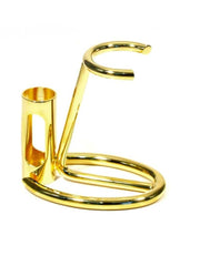 Omega Shaving Stand for Brush and Razor in Gold Metal Finish