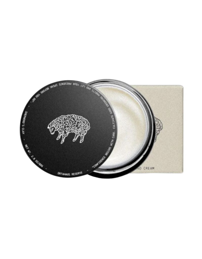 OrtaHaus Merino Cream curl defining styling cream with satin finish in a black plastic jar