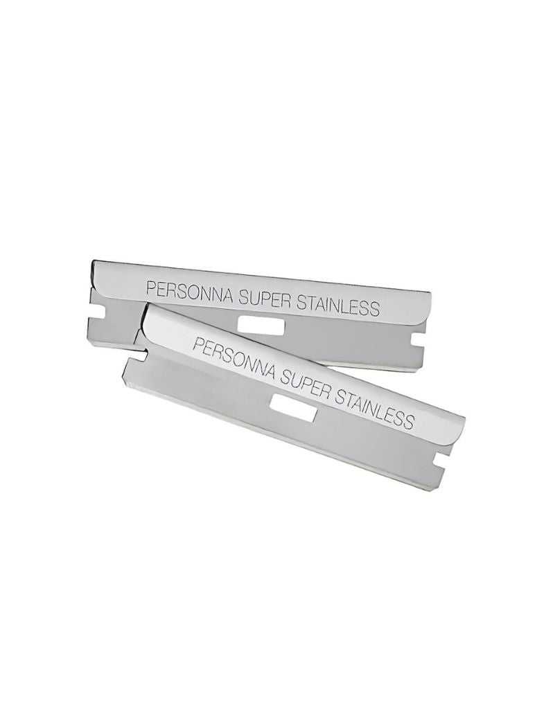 Personna Super Stainless Steel single edge razor blades with metal blade holders for grooming
