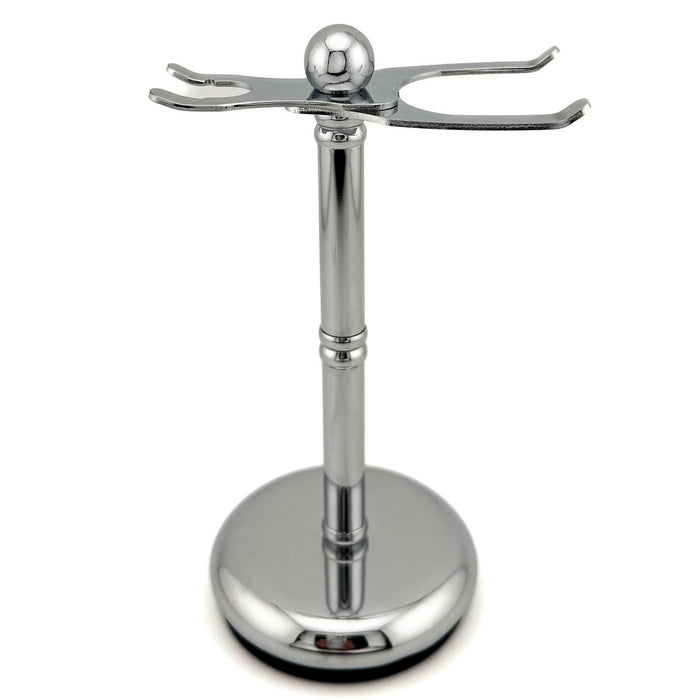 Parker - ADJUSTABLE Deluxe Chrome Razor & Brush Shave Stand