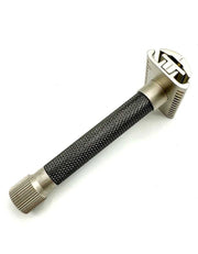 Parker safety razor with textured handle and adjustable head
