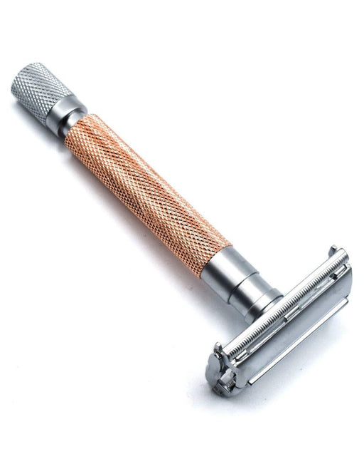 Parker Butterfly Open Long Handle Safety Razor 74R - Rose Gold - New England Shaving Company