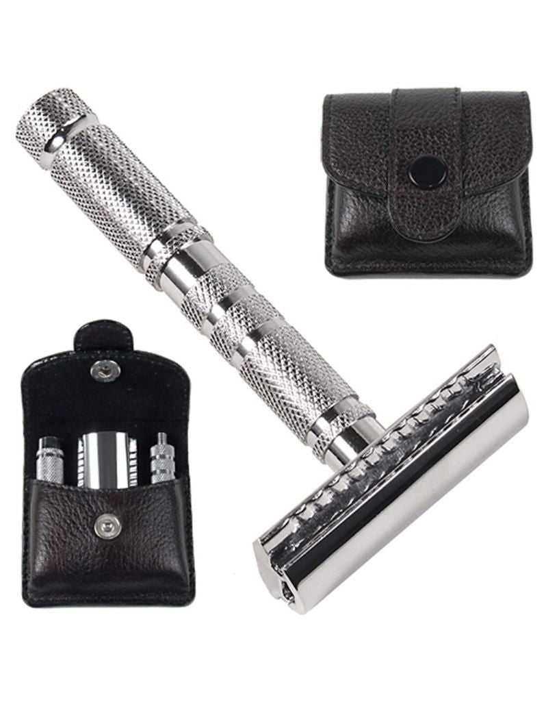 Parker - Air 4 Piece Travel Safety Razor with Leather Case — New ...