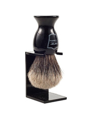 Parker - Black Handle Pure Badger Brush with Stand - New England Shaving Company
