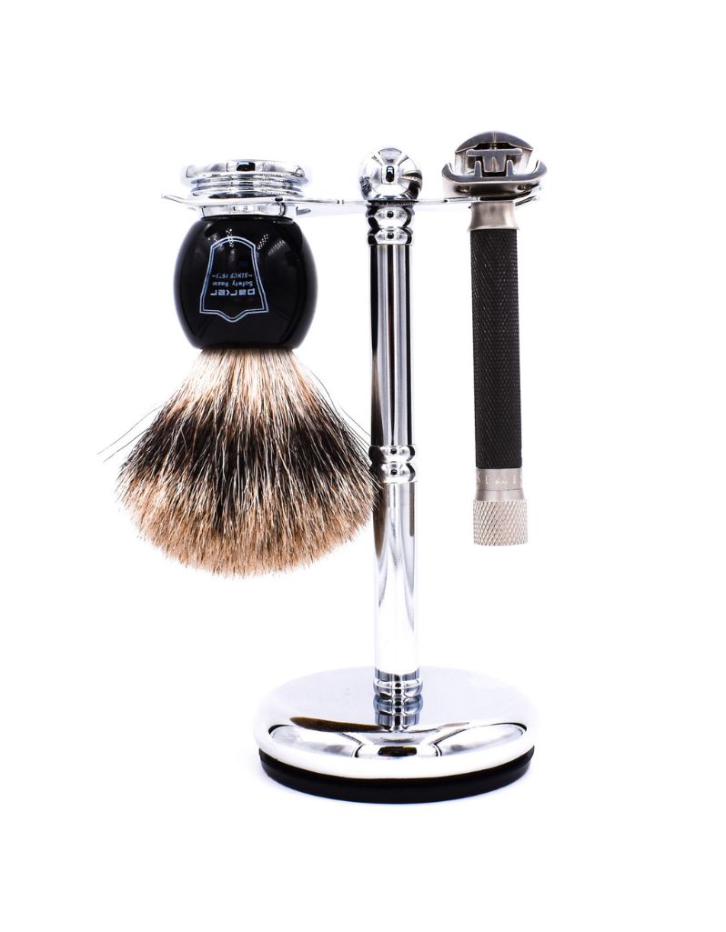 Parker - Chrome Safety Razor and Brush Stand