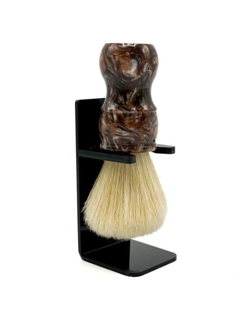 Parker - Deluxe Iridescent Tortoise Handle Boar Shaving Brush & Stand
