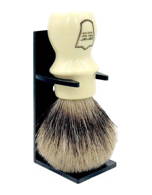 Parker - Ivory Handle Pure Badger Mug Shaving Brush with Stand