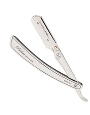 Clip type barber shavette razor, stainless steel. 