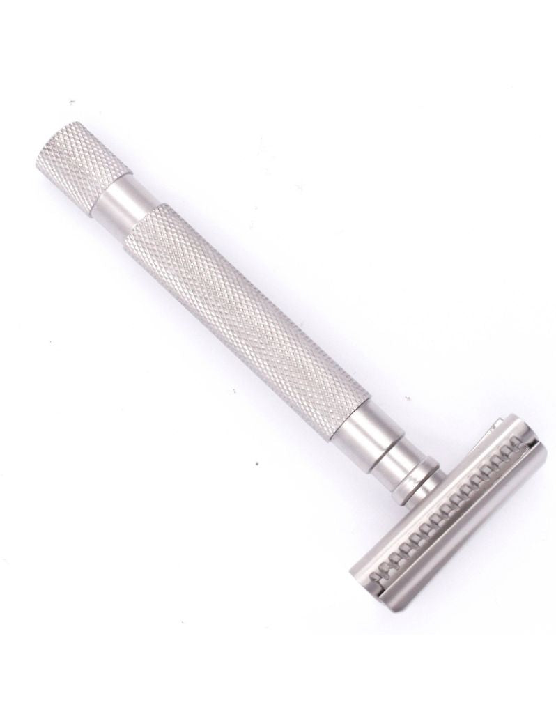Parker Semi Slant 3 Piece Safety Razor 55SL - Satin Chrome - New England Shaving Company