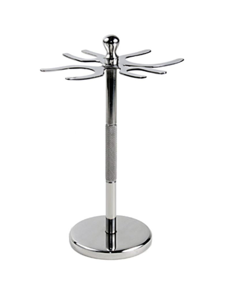 Parker - Stainless Steel 4 Prong Razor and Brush Stand - New England Shaving Company