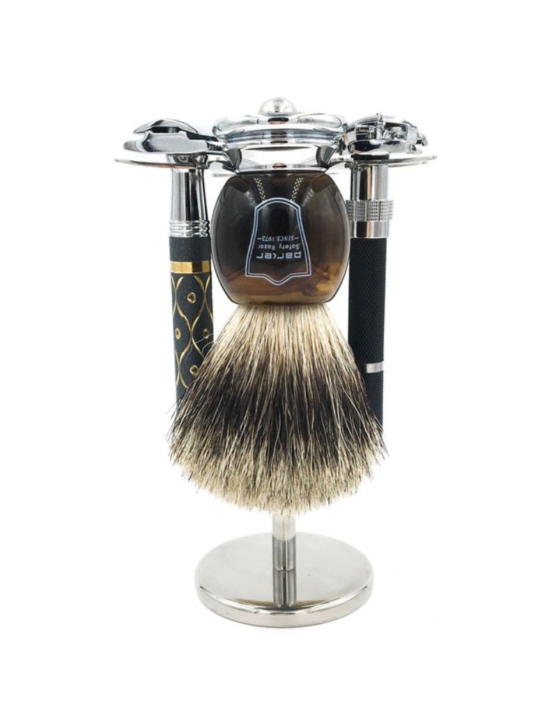 Parker - Stainless Steel 4 Prong Razor and Brush Stand