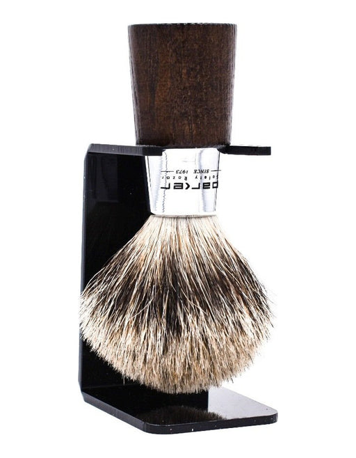 Parker - Walnut and Chrome Handle Pure Badger Brush with Stand