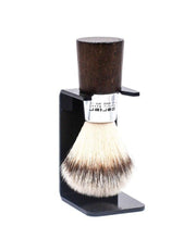 Parker - Walnut and Chrome Handle Synthetic Brush with Stand - New England Shaving Company