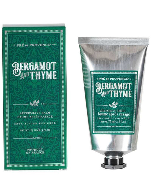 Pre de Provence Bergamot & Thyme After Shave Balm in tube, shea butter formula that soothes and hydrates sensitive skin