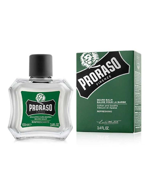 Proraso refreshing beard balm with packaging on a white background