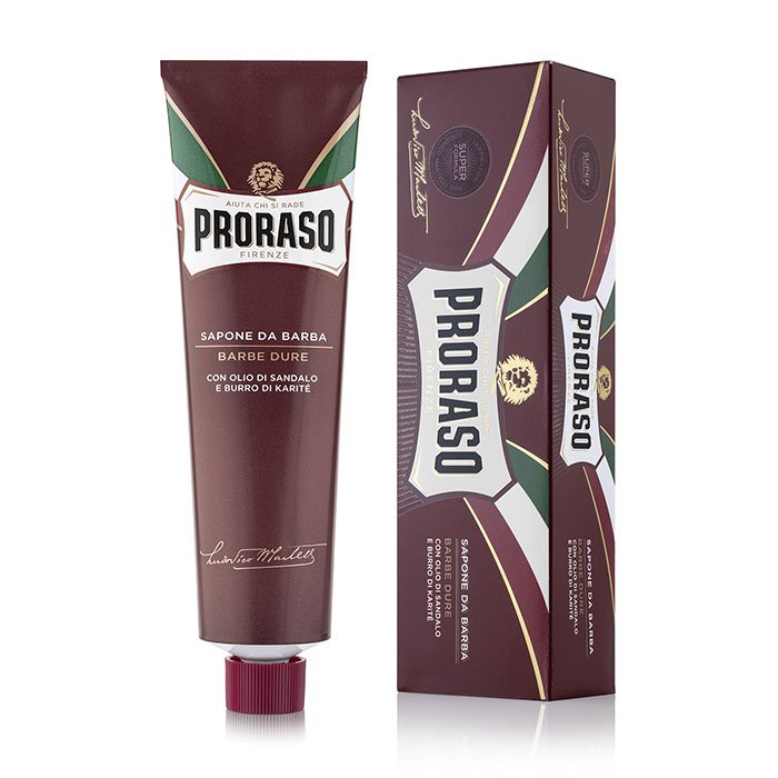 Proraso Shaving Cream Tube: Nourishing for Coarse Beards - Red