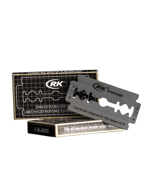 RK stainless steel double edge razor blades 5 pack compatible with all safety razors