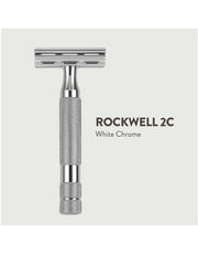 Rockwell 2C adjustable safety razor with R1 and R3 settings for a smooth shave with no irritation or razor burn